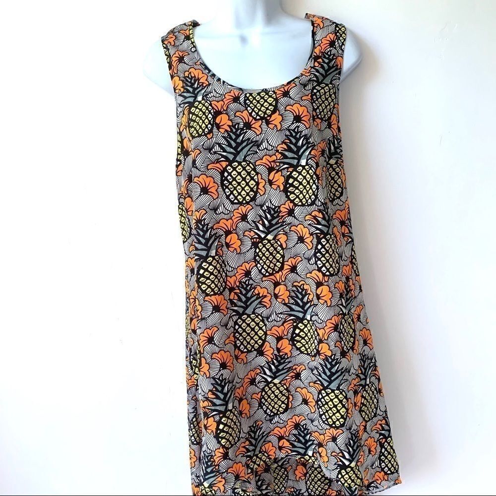 TOPSHOP PINEAPPLE HIGH LOW COVERUP DRESS